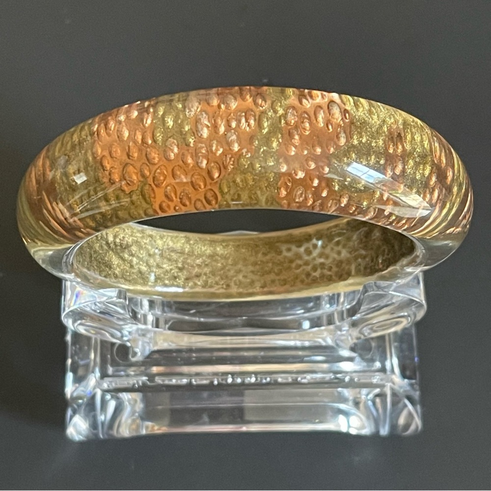 Vintage Lucite painted snake Bangle Bracelet.